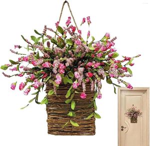 Flores decorativas cestas penduradas artificiais com - hortênsia |Para o ar livre e interno