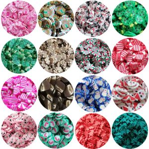 100 g DIY Slime Christmas Cane House Gingerbread Man Tree Penguin Polymer Clay Slices Sprinkles