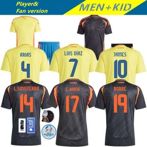 24/25 Colombia James Soccer Maglie Kit per bambini 2025 Shirt di calcio della squadra nazionale Columbia All Away Set Camisetas 2024 Copa America D.valoyes Arango C. Chucho Cuadrado