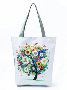 Bag High Capacity Flower Tree Printed Female Handbag Shopper Eco Reusable Shoulder Foldable Travel Beach Girl Women Gift