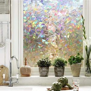 Window Stickers Static Cling 3D Laster Glass Dekorativ film Broken Sunshine Sticker 90 cm x 300 cm