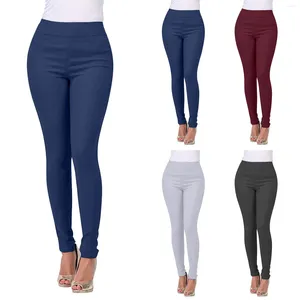 Jeans femininos Cantura alta Soild Soild Fashion Bulling Front Front Tornot Workout Bottoms All-Math Plain