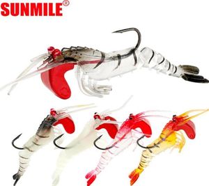 Räkor fiske mjuka lockar 2st konstgjorda räkor 7cm125g med bly jig head hook wobblers leurre sople lure278b4876498