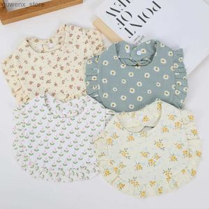 Bibs Burp Cloths Flower Print Baby Bibs Регулируемые слюны полотенце слюна с эрнусом муслиновой хлопковой лом