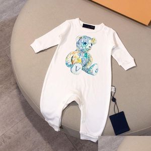 Rompers V Luxury Designer Baby Newborn Sets New Born Jumpsuits Brand Girls Boys Clothes Romper Overalls Jumpsuit Kids Bodysuit For Dro Otlul
