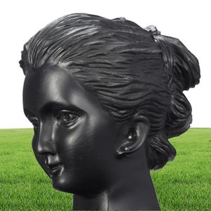 Boutique Bount Black Resin Lady Figura Mannequin Display Bust Stand Rack de jóias para brincos de pingente de colar 9813010