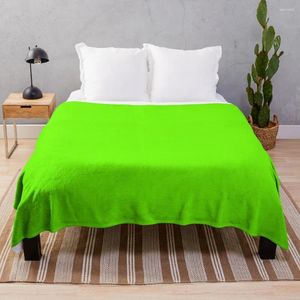 Blankets Super Bright Fluorescent Green Neon Throw Blanket Multi-Purpose Decorative Sofa Bed Cute Plaid