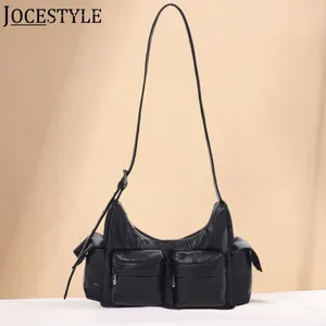 Hobo PU Leather Flap Crossbody Bags Fashion Women Solid Color Shoulder Handbags Personality Purse Handbag Luxury Zip-lock Summer