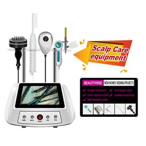 Högfrekvent 5 i 1 Diode Laserhårtillväxtmaskin för hårbotten Analys och behandling Minska follikulit