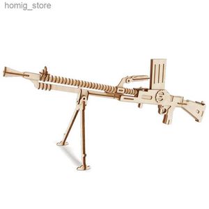 3D Puzzles Light Machine Guns 3D TROE PUZZLES PPSH41 DIY Wood Jigsaw Educational Toys Gun For Children Boys barngåvor Y240415