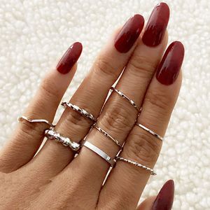 Simple Fried Dough Twists Plain Metal Niche Design Ins Wind Finger Joint Thin Ring