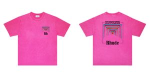 RhudeTシャツメンズデザイナーシャツレディーストレンディブランドショーツファッション服ZRH001カラフルなドアウォッシュ