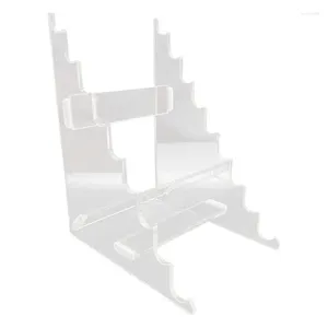 Ganci per penna stilografica a 9 slot supporto per unghie acrilico Organizzatore di rack chiaro per il negozio di case per ufficio scolastico Usa trucco