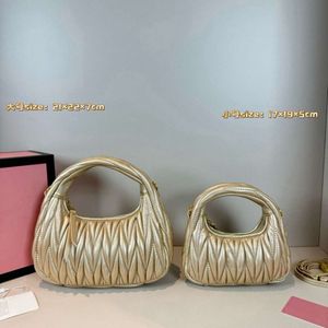 designer beach tote bag miuimiui Wanders Hobo pleated bag mini underarm crescent handbag Barbie carrying crossbody