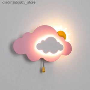 Lampenschattierungen Kinder Schlafzimmer Wandlampe Sonne Wolken Nacht Lampe LED moderne minimalistische Babyzimmer Jungen und Mädchen Zimmer Dekoration Schlafzimmer Wandlampe Q240416