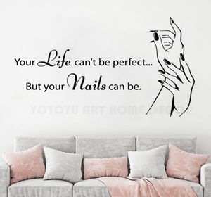 Manicure Shop Wall Sticker Nail Art Polish Vinyl Wall Decal Nail Salon Citat Wall Mural Löstagbart nagelkonstfönster klistermärke7255928