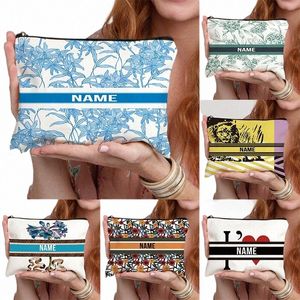 ladies Name Persalized Makeup Bag School Teacher Gift Customizati Cosmetic Pouch Travel Toiletries Bag School Pencil Case L7Qz#