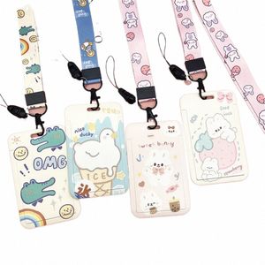 Lanyard Bell Identity Badge Cards Cover Care Carto Bank ID Card Credit Card Card Case Bus Case Case Fast Ship Q8U5#