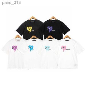 Men's T-Shirts mens designer tshirt Mens T-Shirts palms spray love heart print short-sleeved t shirt fashion angels women graphic tees yq240328