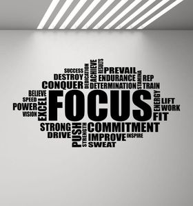 Focus Wall Decal Motivationsschild Fitnessstudio Zitat Wort Poster Fitness Sport Vinyl Aufkleber Inspirierende Schlafzimmer Homegyr Decor2636411