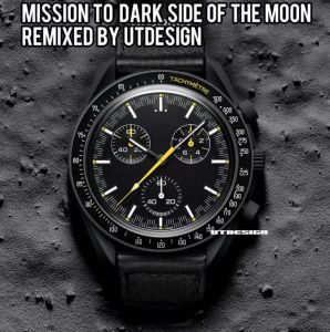 Bioceramic Moonswatch Quarz Chronograph Mens Watch Mission to Mercury Nylon Luksus Watch James Montre de Luxe Limited Edition Box