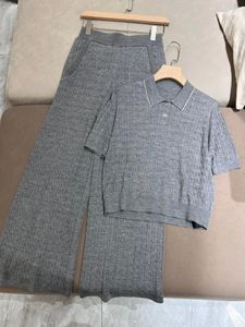 Zweiteilige Hose für Frauen Sommer Twisted Strick Wolle Seide Casual Hosen Pant Anzug