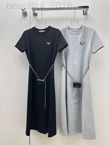 Designer di abiti casual di base Shenzhen Nanyou 23 Lettera di moda primavera/estate Triangle Catena Bagna con t-shirt abito per donne BM8K