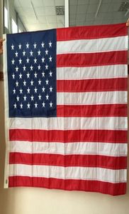 Moda işlemeli yıldızlar ve çizgili dikilmiş bayrak 3 x 5 ft 210d oxford naylon pirinç gromets Amerikan bayrak1240647