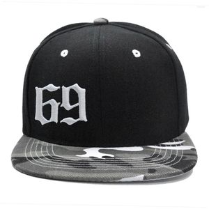 Ballkappen 3d Stickerei 6ix9ine Hip Hop Cap 69 Flat Bim Hut Mode Hüte für Männer Basketball Trend Baseball