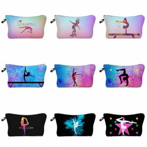 Original Design Rhythmic Gymnastics Print Cosmetic Bag Fi School Teacher Gift Makeup Kvinnlig Toalett Arrangör A6FS#