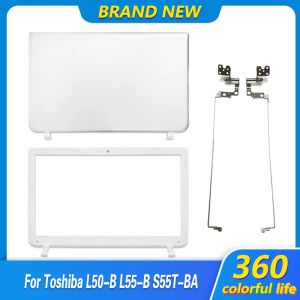 Casi Nuovo coperchio posteriore LCD per laptop/cornice frontale/cerniere per Toshiba Satellite L50B L50B L55B S55TB S55B Top Back White White