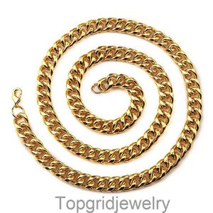 Hip Hop Mens Cuban Chain Personalized Punk Trendy Necklace Plated with 18K Gold Light Luxury Jewelry