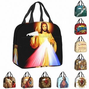 Miseria divina Signore Gesù Confido in te Bag del pranzo isolato termico Donne Gesù Pranzo portatile Tote Box Food Multifuncts P0XR#