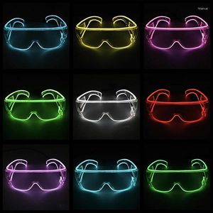 Sonnenbrille 1 Stcs LED Luminous Goggles Leuchten in der dunklen Dekorationsbar Tanzzubehör Neon mit Lichtern Kostüm