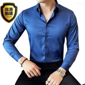 Men's Dress Shirts 6XL Shirt Short Sleeved Formal Spring/summer Long Non-iron Silk-slip Large Size Casual Solid Color