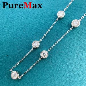 Puremax Bubble Necklace 925 Sterling Silver 50mm D Color Diamond Gemstone For Women Rhodium Plated Jewelry 240416