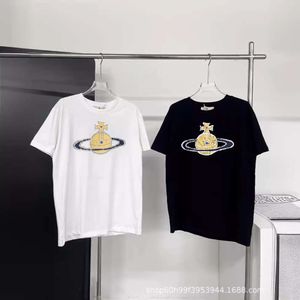 24 Jahre Frühling/Sommer Neues Nischen-Design Trendy Saturn Graffiti Rundes Hals kurzärmeliges Pullover T-Shirt