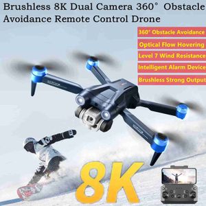 Droni Professional Aerial Remote Control Quadcopter Brushless 8K Dual Camera 360 Evitamento ad ostacoli Smart Alarm WiFi FPV RC Drone Toy 240416