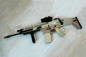 Gun Toys 1 1 US FN SCAR-L Assault Sniper Rifle Pistol Submachine Shot gun Paper Model Kit Handmade Toy Puzzles 240416