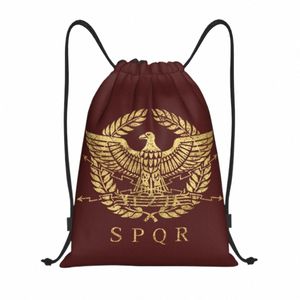 Roman Empire Eagle Emblem DrawString ryggsäck Kvinnor Män Sport Gym Sackpack Foldbar Italien Italiensk stolthet Training Bag Sack V9WP#