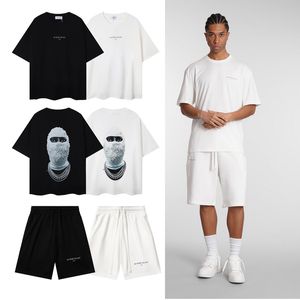 Paris Mens Designer T Shirts Shorts Sets IH NOM UH NIT Letter Masked Men Print Casual Short Sleeve Men Women 100% Cotton Loose Comfortable T Shirt Size S-XL