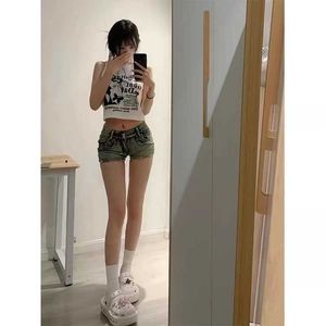 American piccy girl liu ding bassa vita in denim super pantaloncini femminile primavera/estate slim fit show wrap gamba larga pantaloni caldi