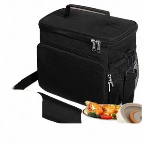 izolowana torba na lunch duże torby na lunch dla kobiet męskie torba na lunch wielokrotnego użytku z regulowanym paskiem na ramię 09df#