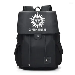 Backpack Supernatural USB Port Bag Zipper Messenger School Schools Book Daypack Large Cocar Boy Travel