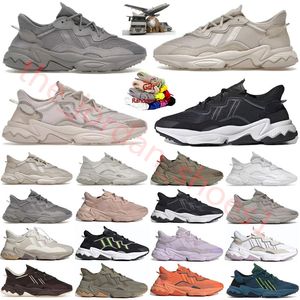 Running Shoes Ozweego Cristal Pale Nude Cristal Branco Core Black Bright Cyan Push Mesh Leather Mulher Menino Treinadores Esportes Esportes Sneakers King Push Era Pack Neon Green