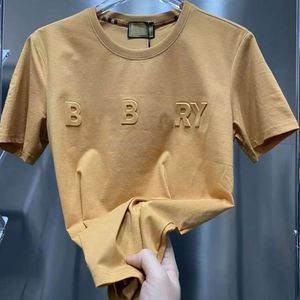 Mens Designer Bbr Round Neck Back White Brown T Shirt Woman Short Seeve Shirts Men Women Sweatshirt 3D Etter Printing Cotton Size M X Xx Xxx Xxxx