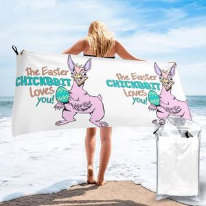 Towel Vintage The Easter Chickbbit Women's Fitted Quick Dry Beach Absorbent Machine Washing Funny Novelty