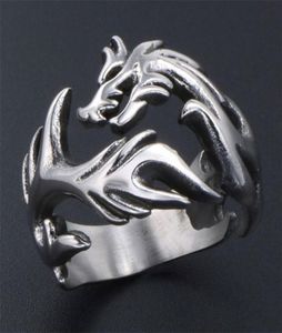 316L Edelstahl Dragon Ring Männer Vintage hochwertige chinesische Mode -Juwelierpartygeschenk Klassiker 1263445870