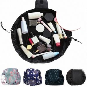 women Drawstring Cosmetic Bag Travel Storage Makeup Bags Portable Waterproof Toiletry Beauty Case Organizer Female Make Up Pouch f7Rb#