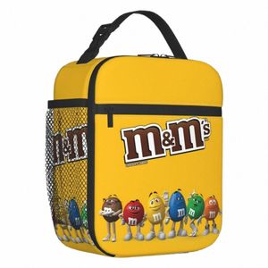 MM's Chocolate Beans Izolowana torba na lunch na zewnątrz piknikowy cukierki czekoladowe szczelne chłód termiczny pudełko na lunch kobiety K5BI#